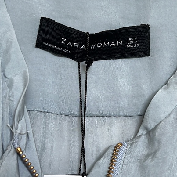 Zara silky bomber style drawstring jacket - Picture 2 of 6